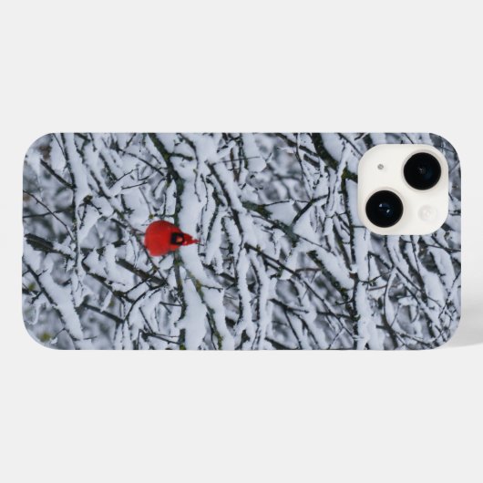 Red Kardinal Bird Winter Phone Case Art (Rückseite (Horizontal))