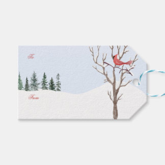 Red Kardinal Bird Winter Snow Weihnachtsgeschenk-T Geschenkanhänger