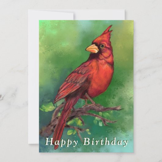Red Kardinal Birthday Card (Vorderseite)