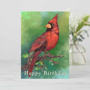 Red Kardinal Birthday Card