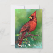 Red Kardinal Birthday Card Karte (Vorderseite)