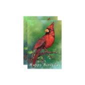 Red Kardinal Birthday Card Karte (Vorderseite/Rückseite Beispiel)