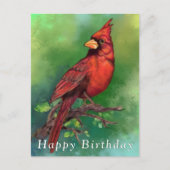 Red Kardinal Birthday Card Postkarte (Vorderseite)