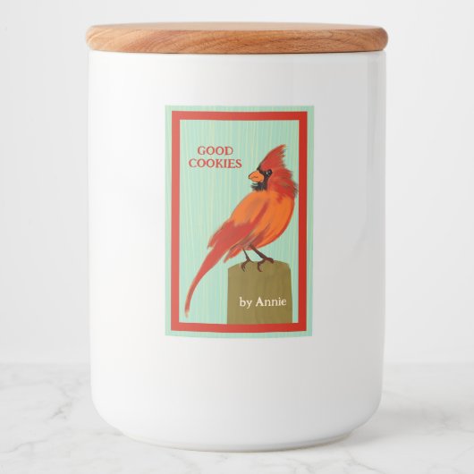 Red Kardinal Canning Food Label Lebensmitteletikett (Vorderseite)