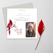 Red Kardinal Celebration of Life Foto Einladung