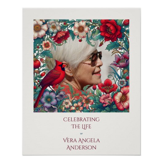 Red Kardinal Celebration of Life FOTO Poster (Vorderseite)