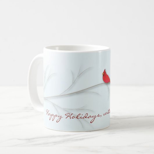 Red Kardinal Editable Tasse (Vorderseite Links)