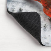 Red Kardinal Feathers and Plumage Mousepad (Ecke)