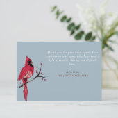 Red Kardinal Foto Beerdigung Danke Karte (Stehend Vorderseite)
