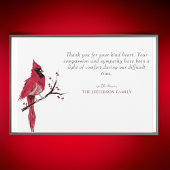 Red Kardinal Foto Beerdigung Danke Karte