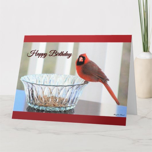 Red Kardinal Happy Birthday Card Karte (Vorderseite)