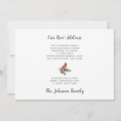 Red Kardinal Holiday Gruß von New Zuhause Ankündigung (Rückseite)