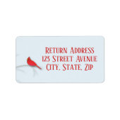 Red Kardinal Holiday Mailing Label Adressaufkleber (Vorne)