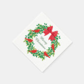 Red Kardinal Holiday Wreath Serviette (Ecke)