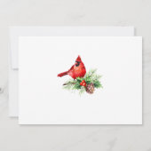 Red Kardinal Holly Berry Holiday CHRISTMAS EVE Einladung (Rückseite)