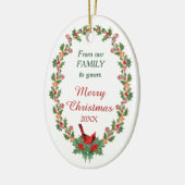 Red Kardinal Holly Christmas Cookie Keramik Ornament (Links)