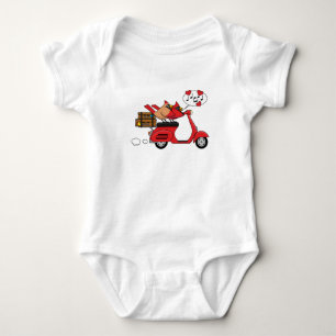Red Kardinal Lovers on Scooter Baby Strampler
