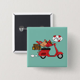 Red Kardinal Lovers on Scooter Button