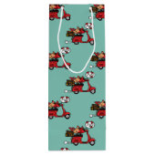 Red Kardinal Lovers on Scooter Geschenktüte Für Weinflaschen (Rückseite)