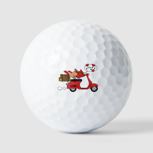 Red Kardinal Lovers on Scooter Golfball (Vorderseite)