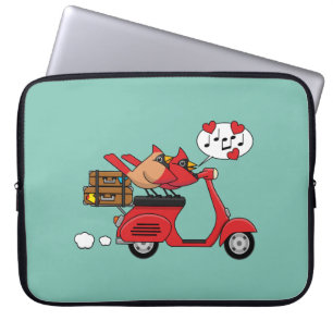 Red Kardinal Lovers on Scooter Laptopschutzhülle