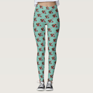 Red Kardinal Lovers on Scooter Leggings