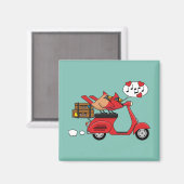 Red Kardinal Lovers on Scooter Magnet (Vorderseite/Rückseite)