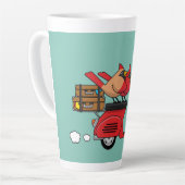 Red Kardinal Lovers on Scooter Milchtasse (Linke Ecke)