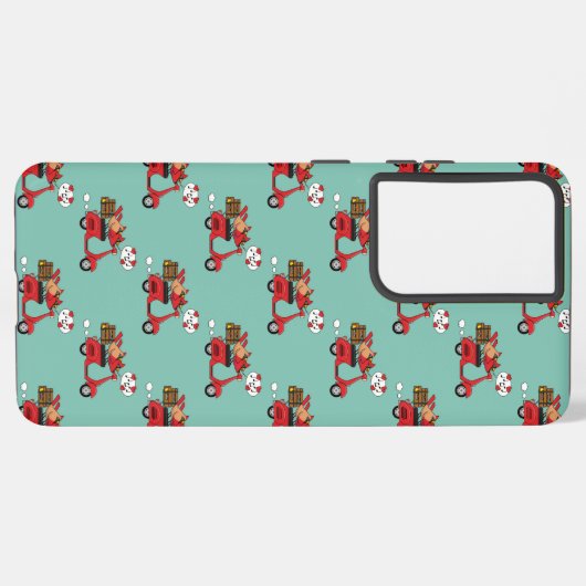 Red Kardinal Lovers on Scooter Samsung Galaxy Hülle (Rückseite (Horizontal))