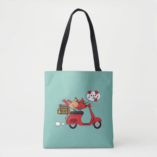 Red Kardinal Lovers on Scooter Tasche (Vorderseite)