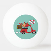 Red Kardinal Lovers on Scooter Tischtennisball (Rückseite)