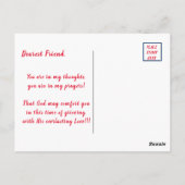 Red Kardinal Messenger aus dem Himmel Beileid Postkarte (Rückseite)