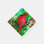 Red Kardinal Party Paper Napkins Wasserfarbe Serviette (Ecke)