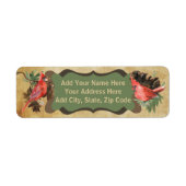 Red Kardinal Pine Cones Holiday Address Labels (Vorne)