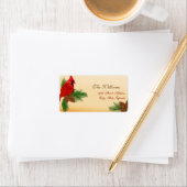 Red Kardinal & Pines Weihnachtsanschrift Adressaufkleber (Insitu)