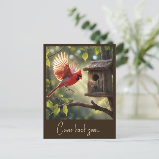 " RED KARDINAL " POSTKARTE (Stehend Vorderseite)