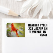 RED KARDINAL RÜCKSENDEADRESSEN-AUFKLEBER (Insitu)