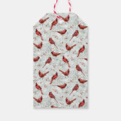 Red Kardinal Snowy Pine Branch Weihnachten Geschenkanhänger (Rückseite)