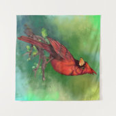 Red Kardinal Tapestry Wandteppich (Vorderseite (Horizontal))
