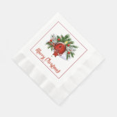 Red Kardinal Weihnachtsbuch Napkin Serviette (Ecke)