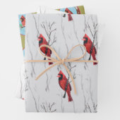 Red Kardinals Holiday Geschenkpapier Set (Beispiel)