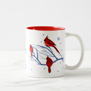 Red Kardinals Weihnachtsgeschenk Zweifarbige Tasse