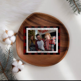 Red Kariert Add your own Image Christmas Feiertagskarte