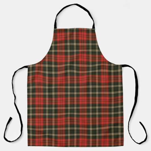 Red Kariert Allover Print Schürze (Vorderseite)