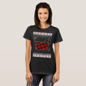 Red Kariert Animals cat Chonk Weihnachtskraut T-Shirt (Vorne ganz)