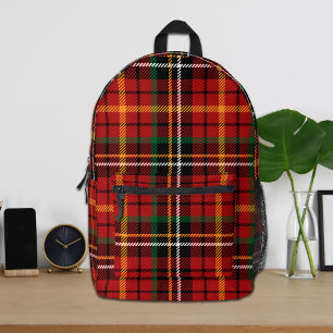 Red Kariert Backpack Bedruckter Rucksack
