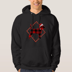 Red Kariert Beagle Dog Weihnachten Pajamas Familie Hoodie