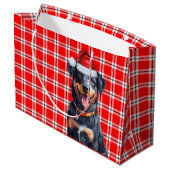 Red Kariert Beauceron Dog Lover Holiday Große Geschenktüte (Rückseite Schrägansicht)