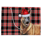 Red Kariert belgischen Malinois Dog Lover Holiday Große Geschenktüte (Rückseite)