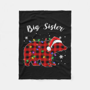 Red Kariert Big Sister Bear Buffalo Family Pajama Fleecedecke